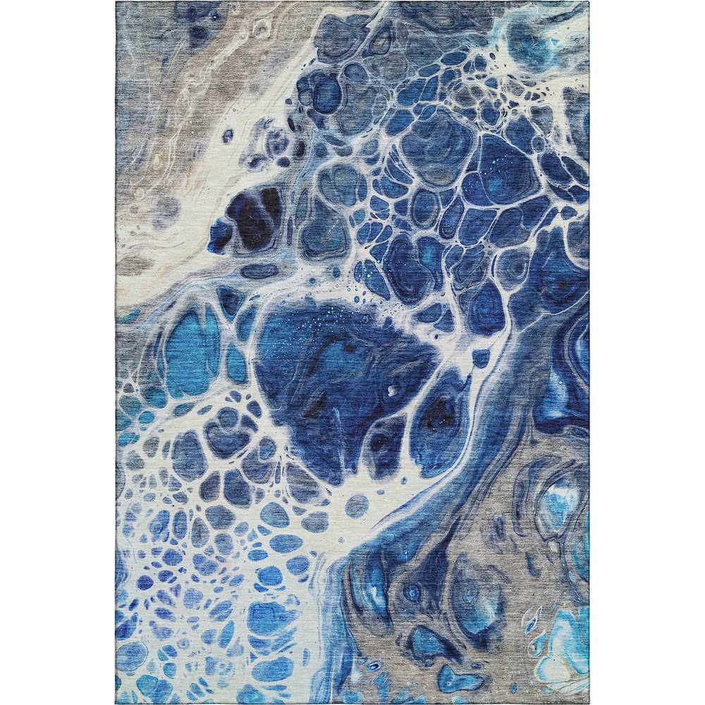 Premium Machine Washable Mayfield AMF682 Navy 8' x 10' Rug. Picture 1