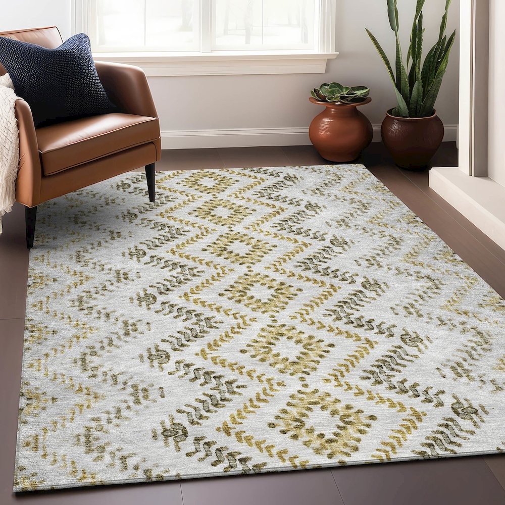Premium Machine Washable Mayfield AMF684 Taupe 8' x 10' Rug. Picture 6