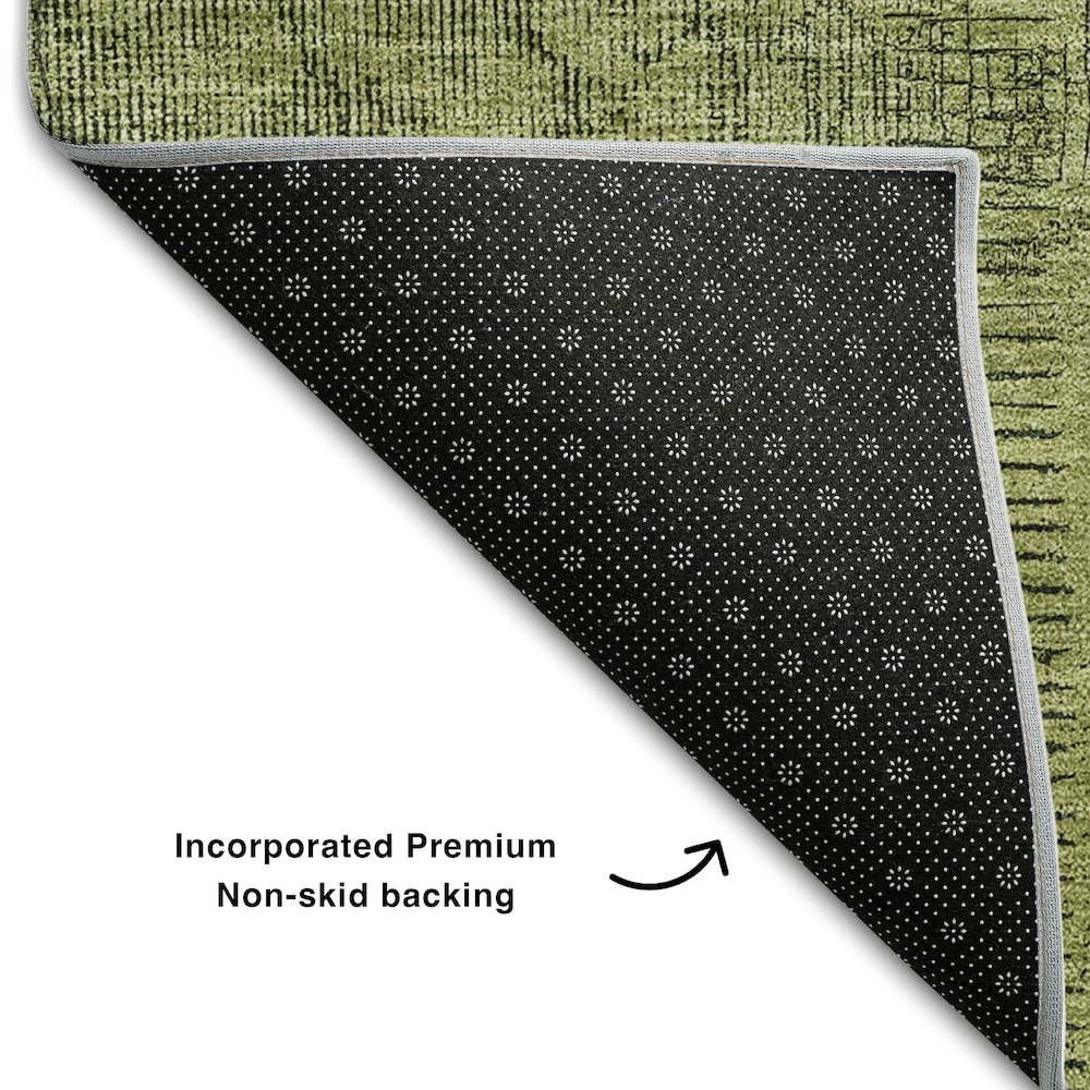 Premium Machine Washable Mayfield AMF685 Fern 3' x 5' Rug. Picture 2