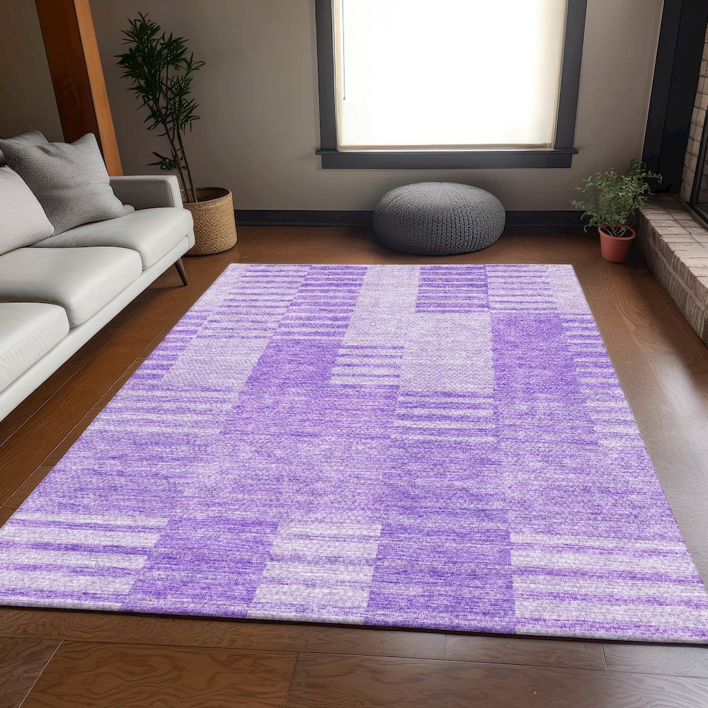 Premium Machine Washable Mayfield AMF686 Lavender 8' x 10' Rug. Picture 5