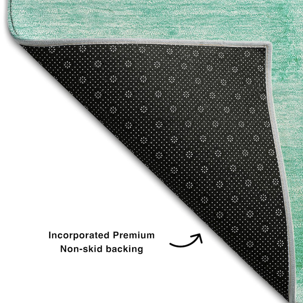 Premium Machine Washable Mayfield AMF688 Teal 3' x 5' Rug. Picture 2