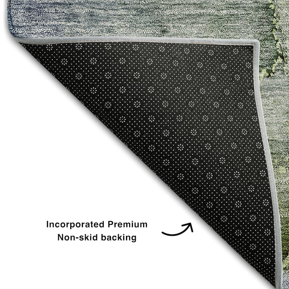 Premium Machine Washable Mayfield AMF689 Olive 3' x 5' Rug. Picture 2