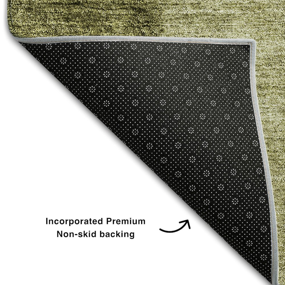 Premium Machine Washable Mayfield AMF690 Olive 3' x 5' Rug. Picture 2