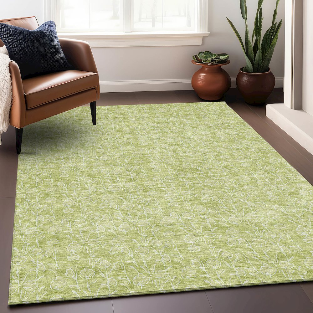 Premium Machine Washable Mayfield AMF691 Aloe 8' x 10' Rug. Picture 6