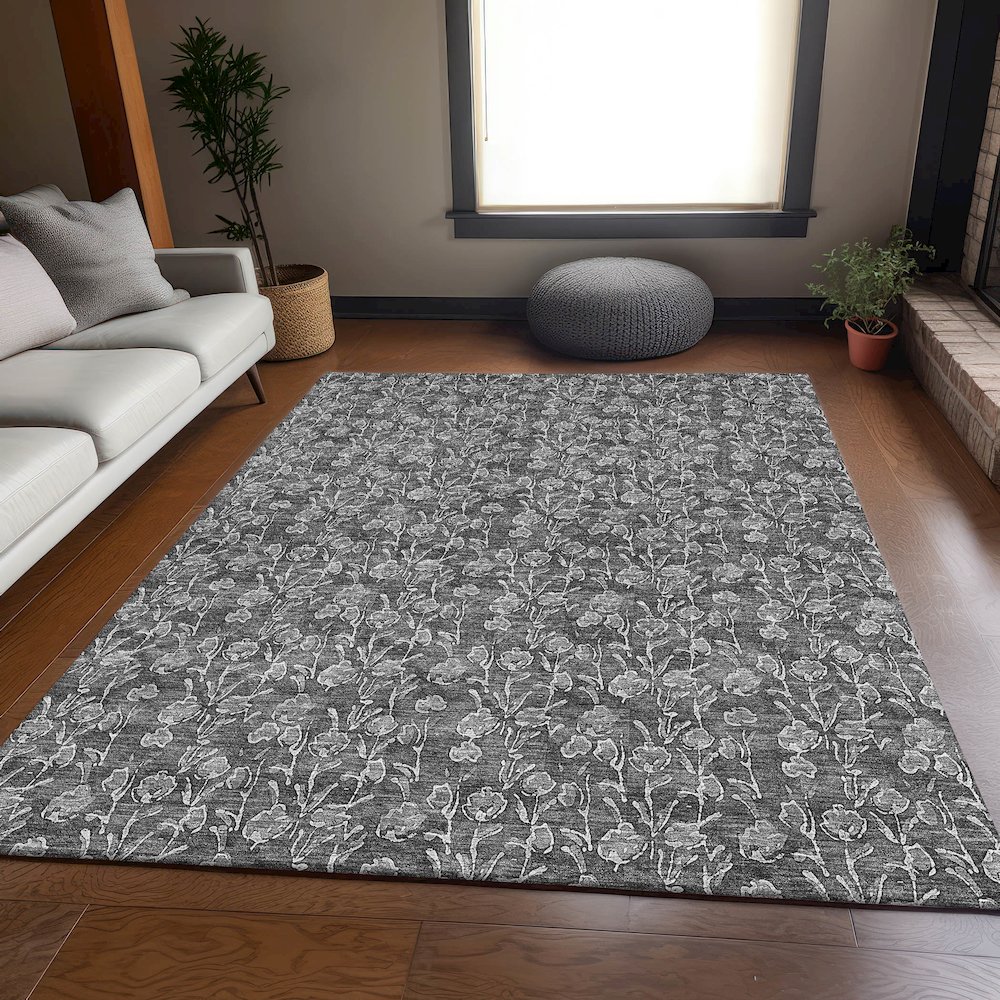 Premium Machine Washable Mayfield AMF692 Gray 8' x 10' Rug. Picture 5