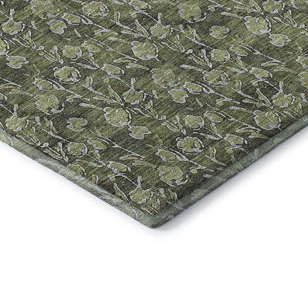 Premium Machine Washable Mayfield AMF692 Olive 3' x 5' Rug. Picture 3