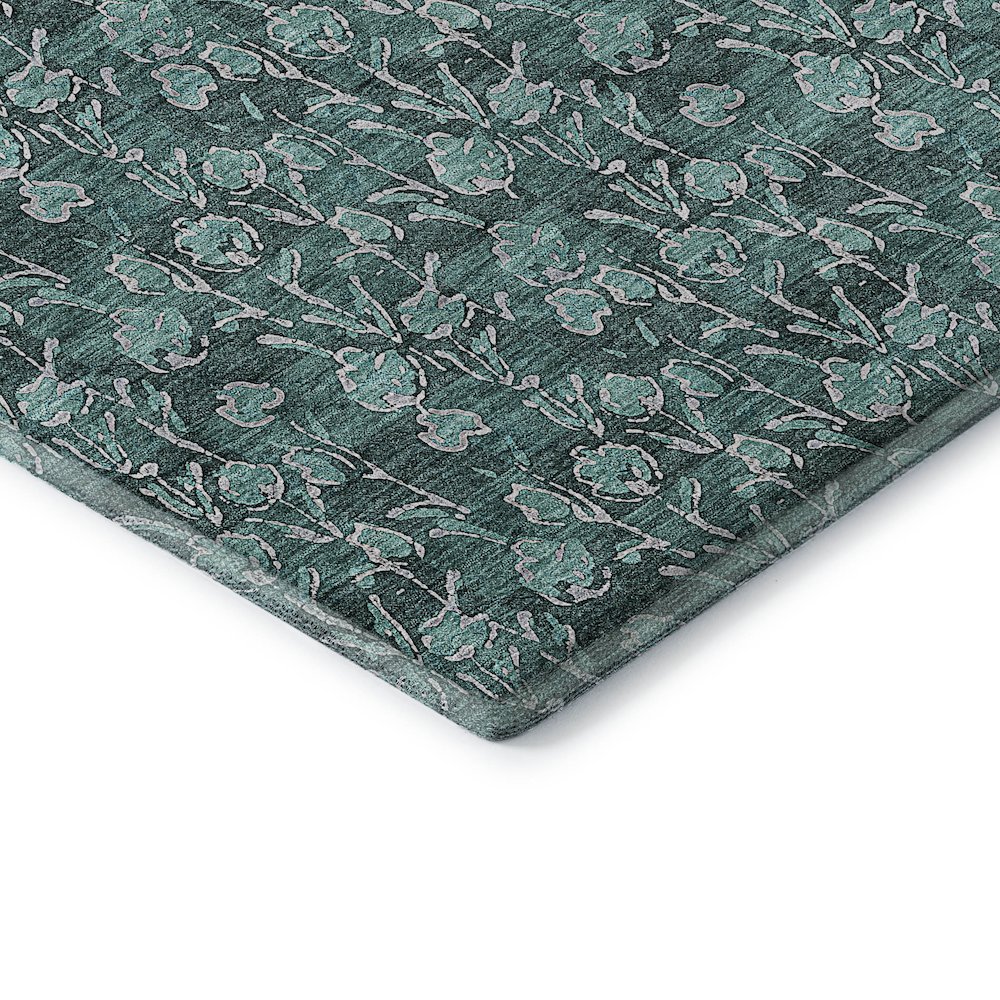 Premium Machine Washable Mayfield AMF692 Teal 3' x 5' Rug. Picture 3