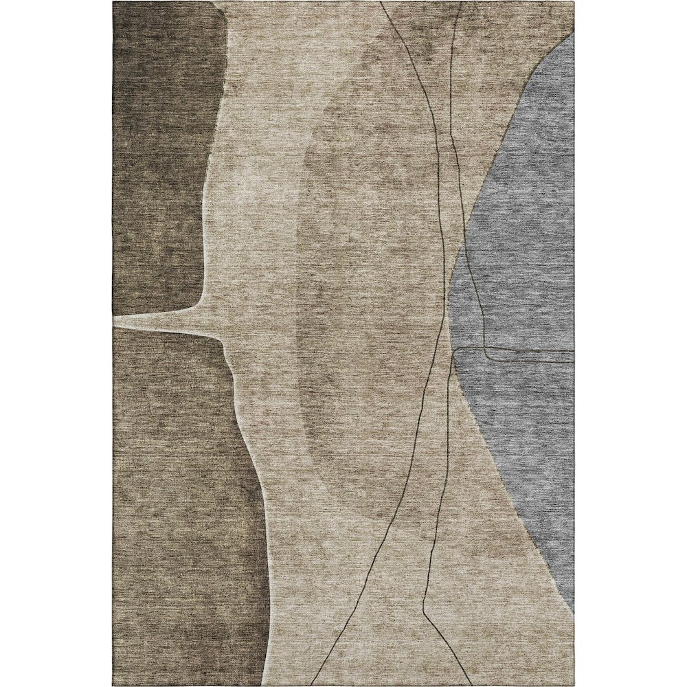 Premium Machine Washable Mayfield AMF696 Brown 8' x 10' Rug. Picture 1