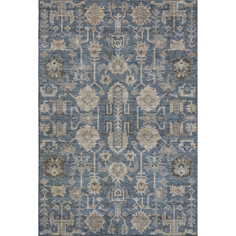 Premium Machine Washable Mayfield AMF697 Navy 8' x 10' Rug. Picture 1