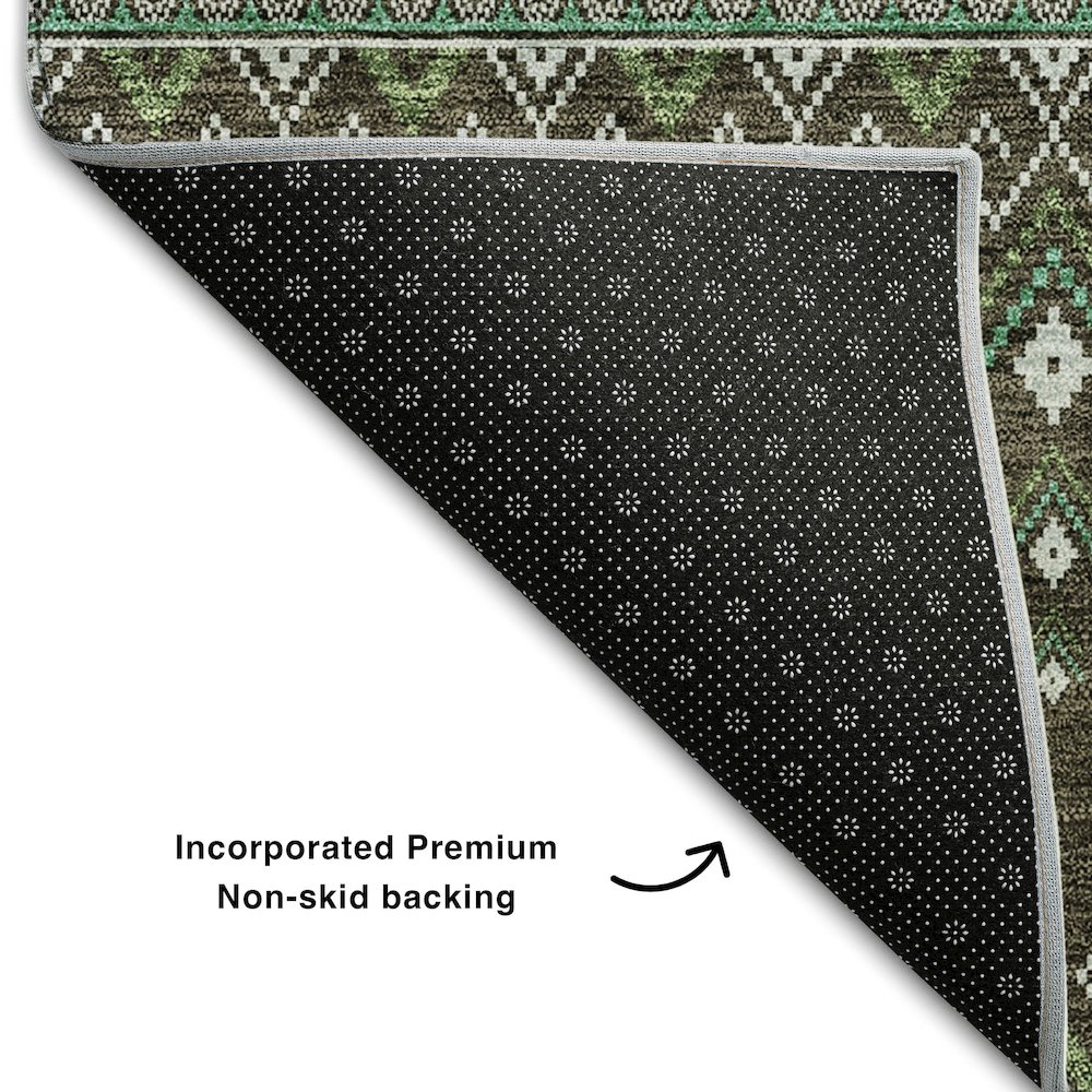 Premium Machine Washable Mayfield AMF708 Brown 3' x 5' Rug. Picture 2