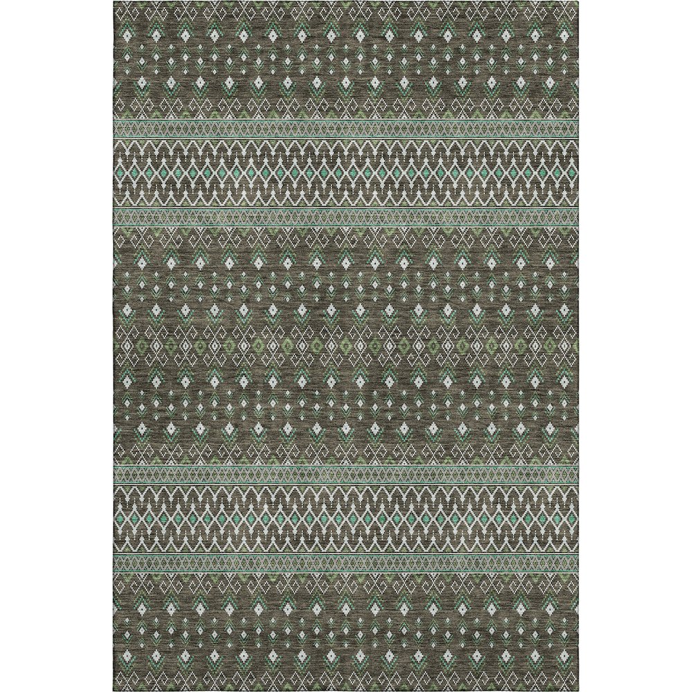 Premium Machine Washable Mayfield AMF708 Brown 8' x 10' Rug. Picture 1