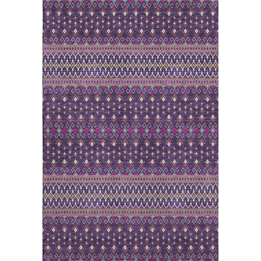 Premium Machine Washable Mayfield AMF708 Purple 8' x 10' Rug. Picture 1