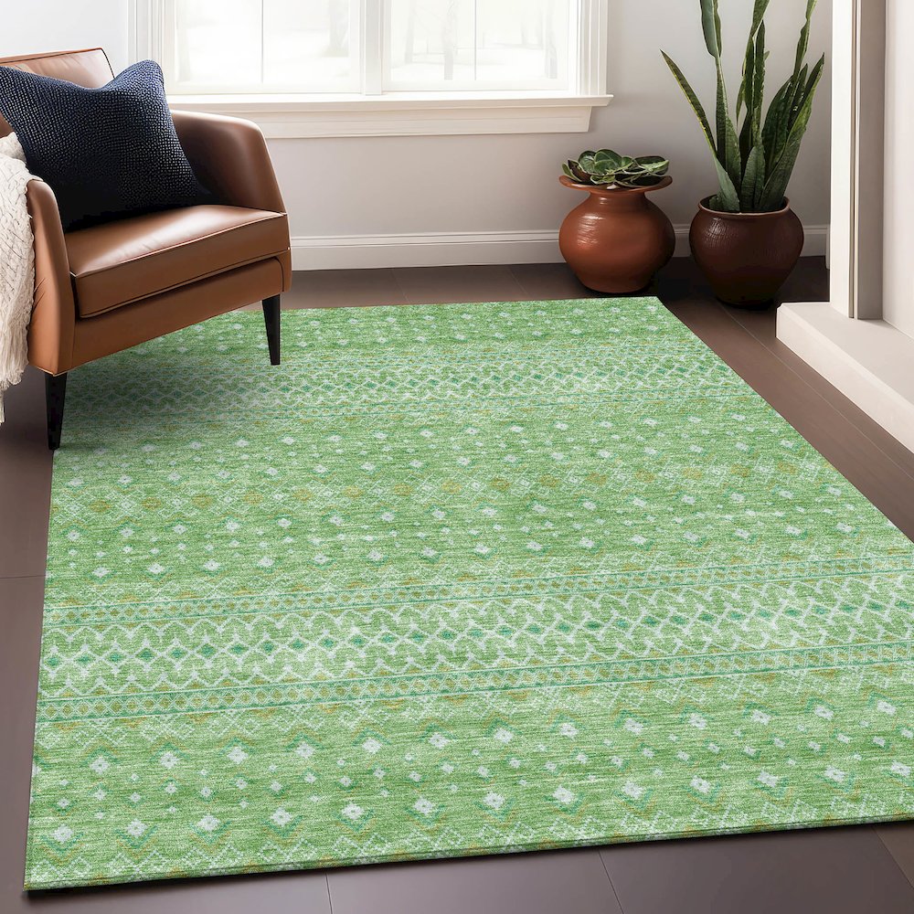Premium Machine Washable Mayfield AMF709 Aloe 8' x 10' Rug. Picture 6