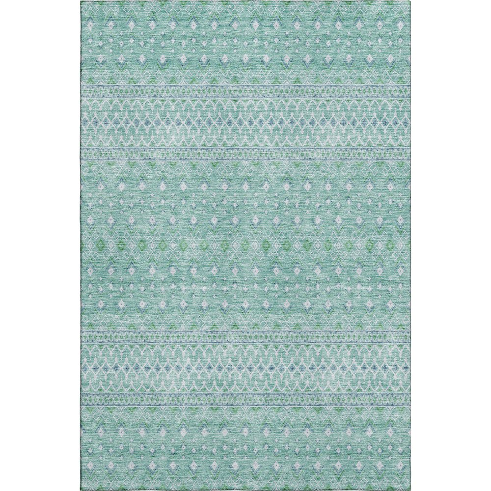 Premium Machine Washable Mayfield AMF709 Aqua 8' x 10' Rug. Picture 1