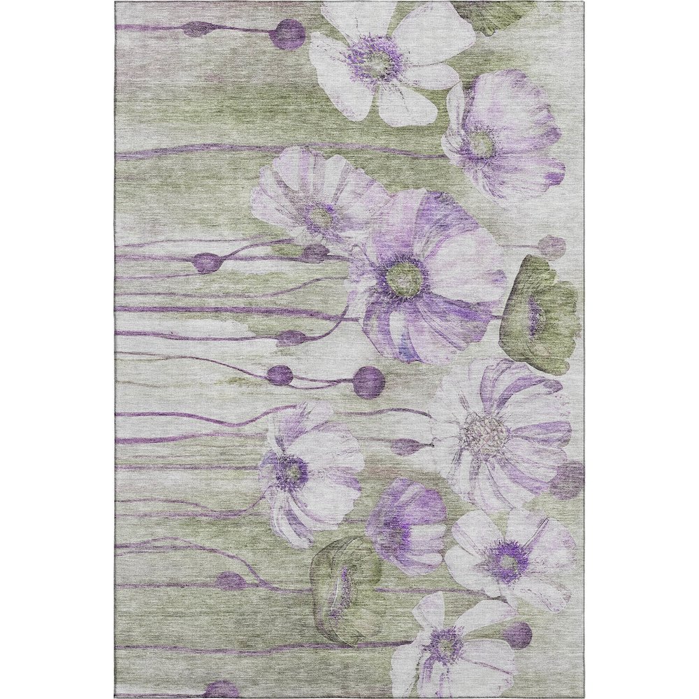 Premium Machine Washable Mayfield AMF712 Purple 8' x 10' Rug. Picture 1