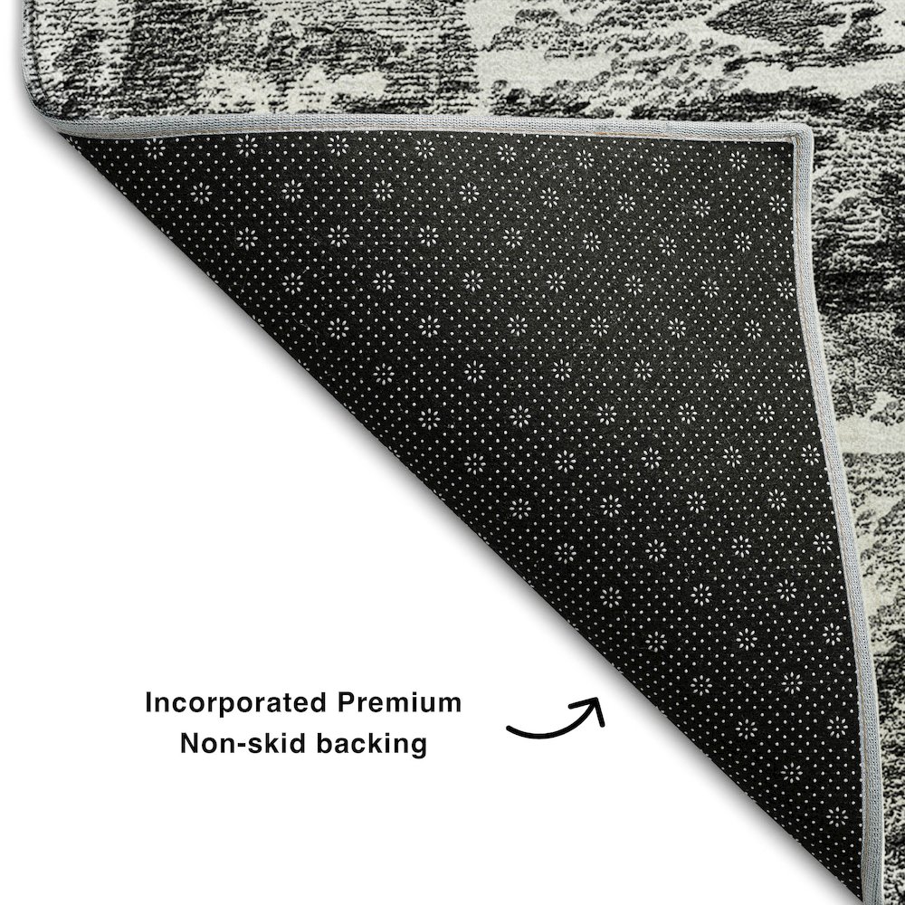Premium Machine Washable Mayfield AMF718 Gray 3' x 5' Rug. Picture 2