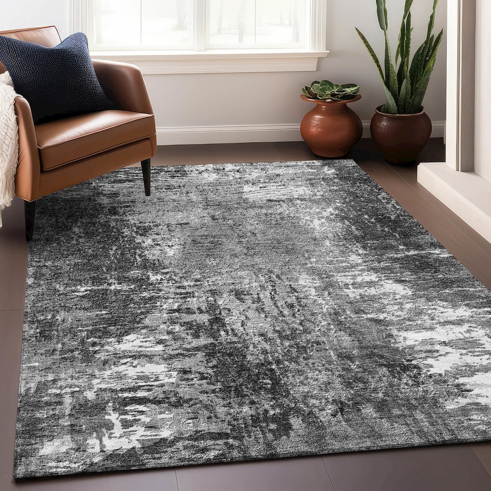 Premium Machine Washable Mayfield AMF718 Gray 8' x 10' Rug. Picture 6