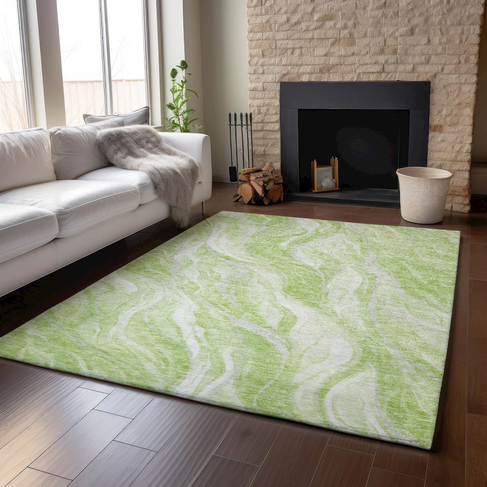 Premium Machine Washable Mayfield AMF720 Aloe 8' x 10' Rug. Picture 6