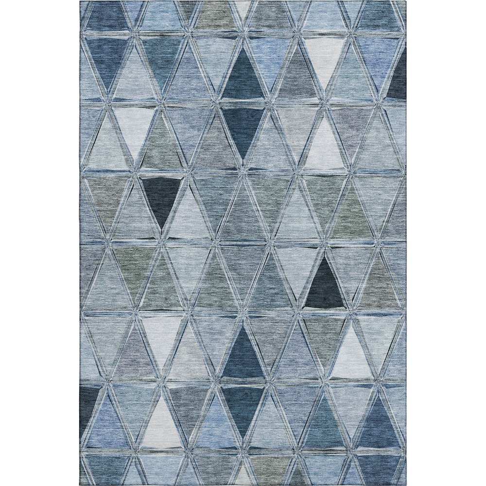 Premium Machine Washable Mayfield AMF722 Blue 8' x 10' Rug. Picture 1