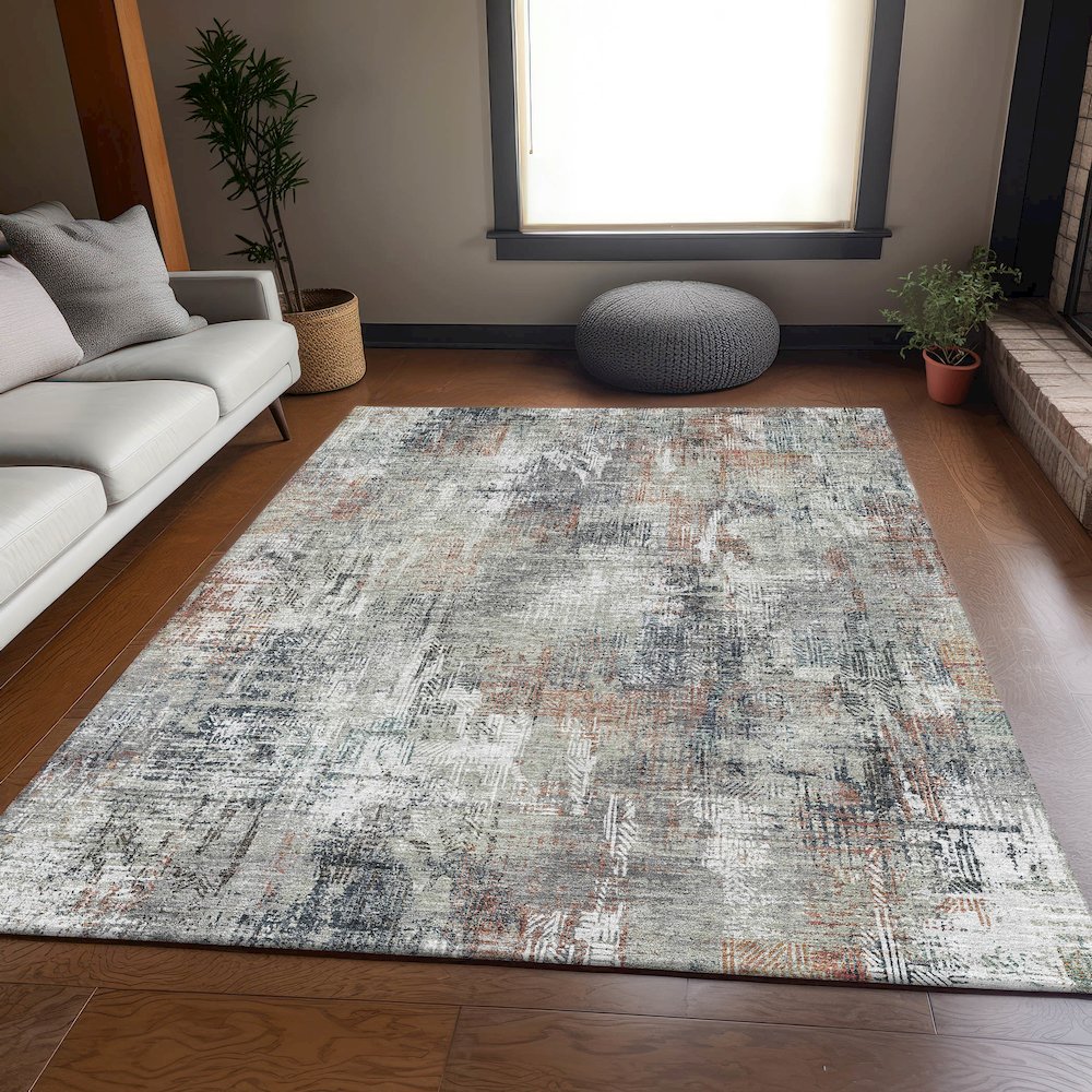 Premium Machine Washable Mayfield AMF725 Taupe 8' x 10' Rug. Picture 5