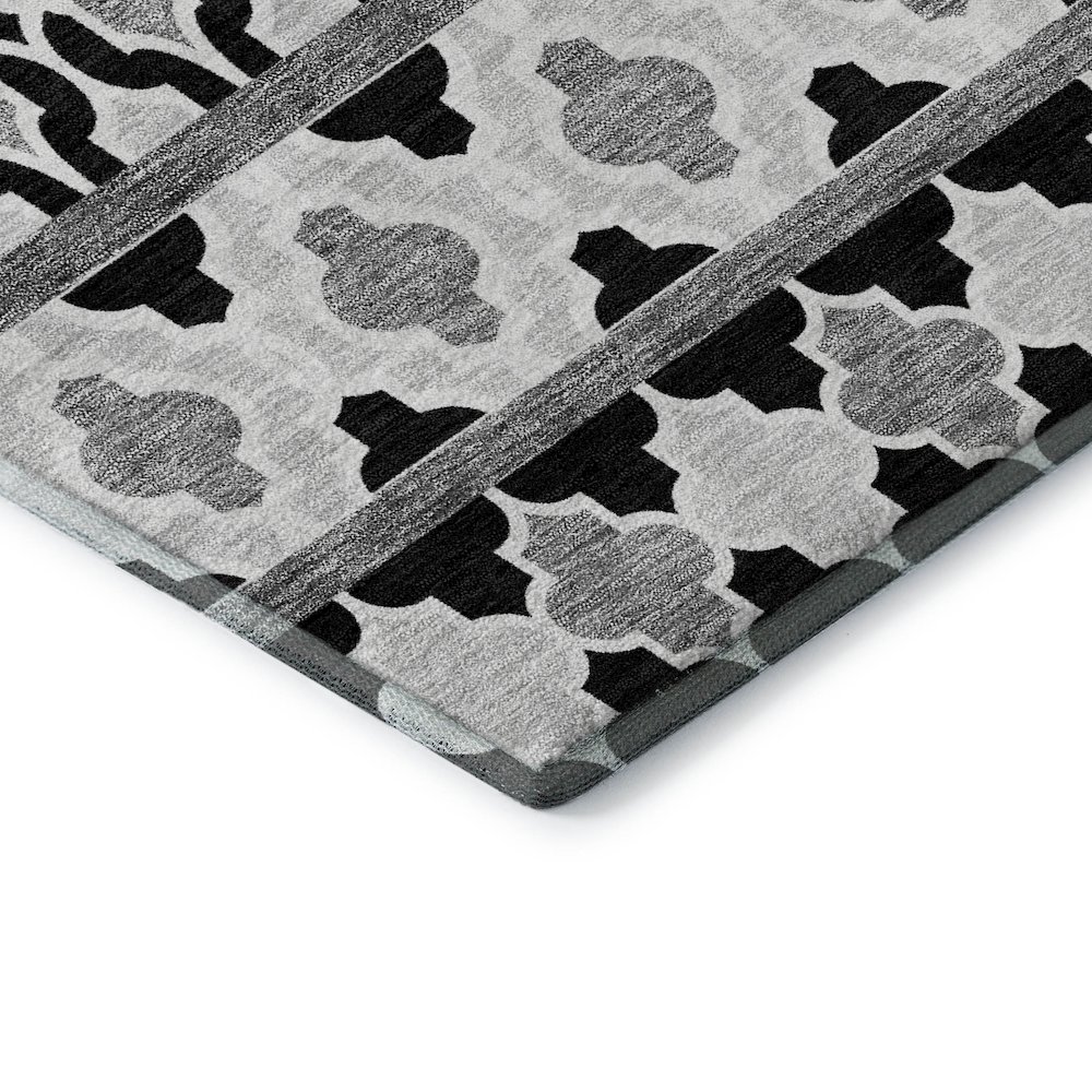 Premium Machine Washable Mayfield AMF726 Black 3' x 5' Rug. Picture 3