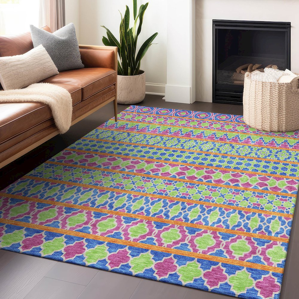 Premium Machine Washable Mayfield AMF726 Blush 8' x 10' Rug. Picture 6