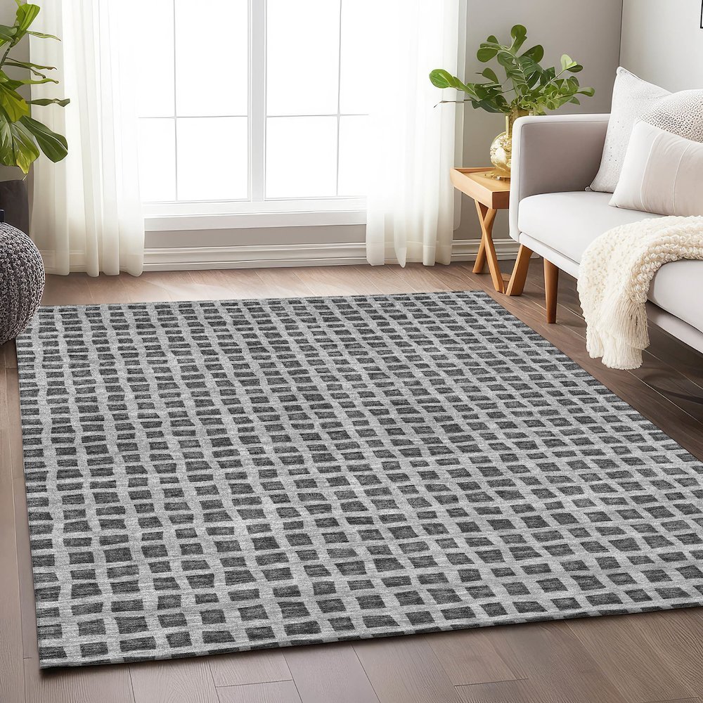 Premium Machine Washable Mayfield AMF727 Graphite 8' x 10' Rug. Picture 5
