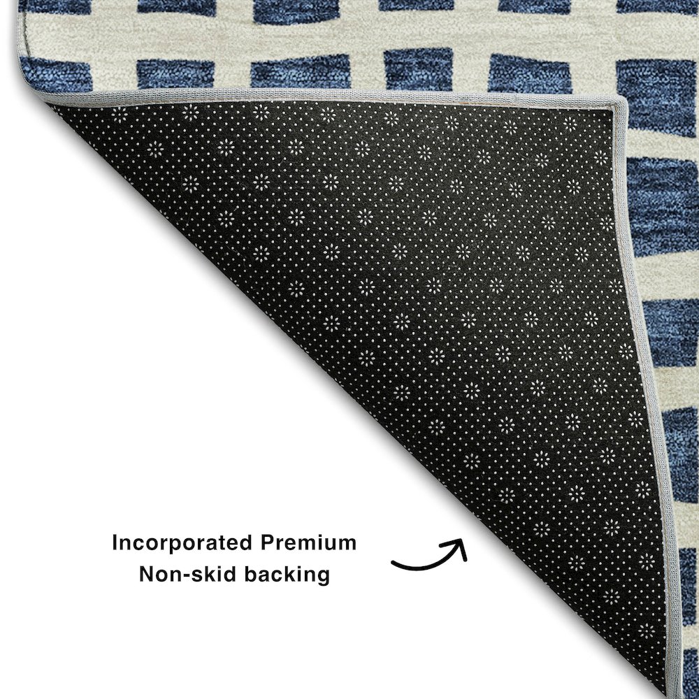 Premium Machine Washable Mayfield AMF727 Navy 3' x 5' Rug. Picture 2