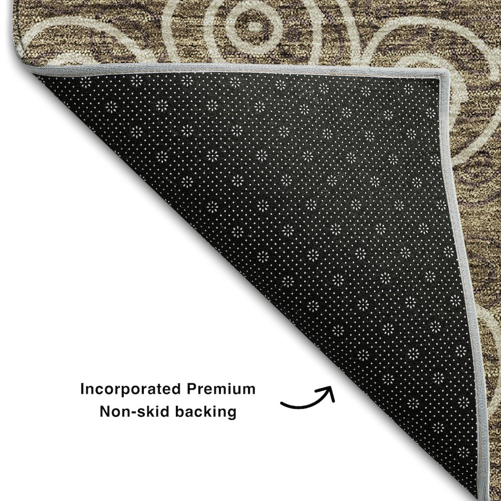Premium Machine Washable Mayfield AMF728 Brown 3' x 5' Rug. Picture 2