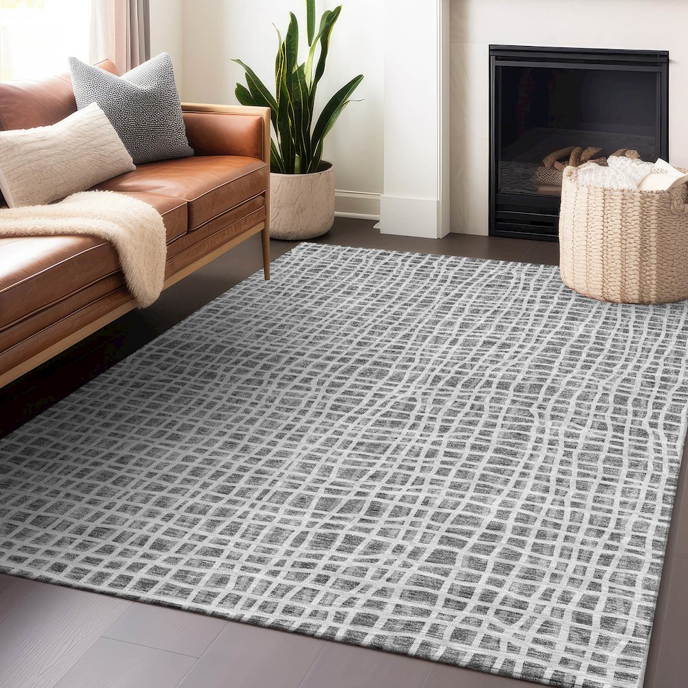 Premium Machine Washable Mayfield AMF729 Gray 8' x 10' Rug. Picture 6