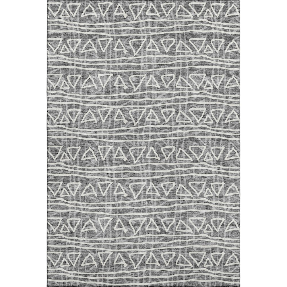 Premium Machine Washable Mayfield AMF730 Charcoal 8' x 10' Rug. Picture 1