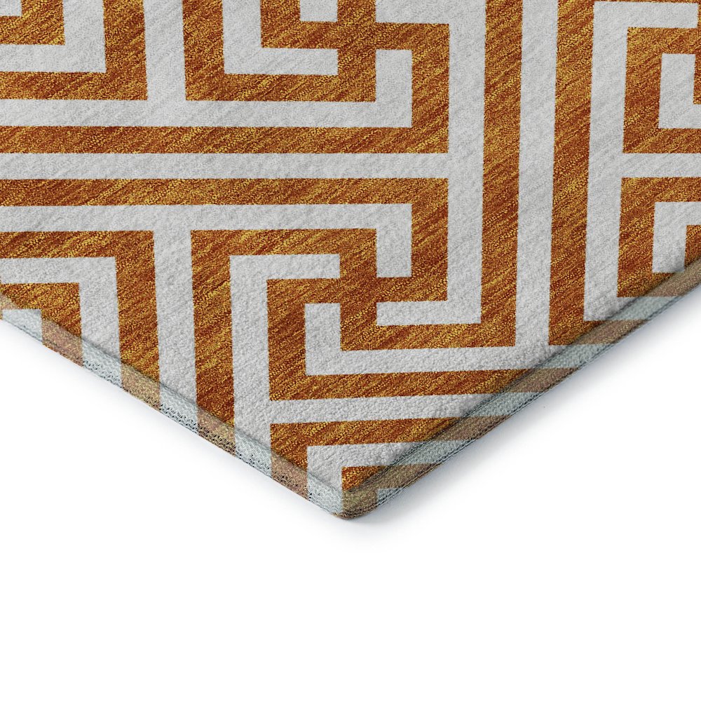 Premium Machine Washable Mayfield AMF731 Orange 3' x 5' Rug. Picture 3