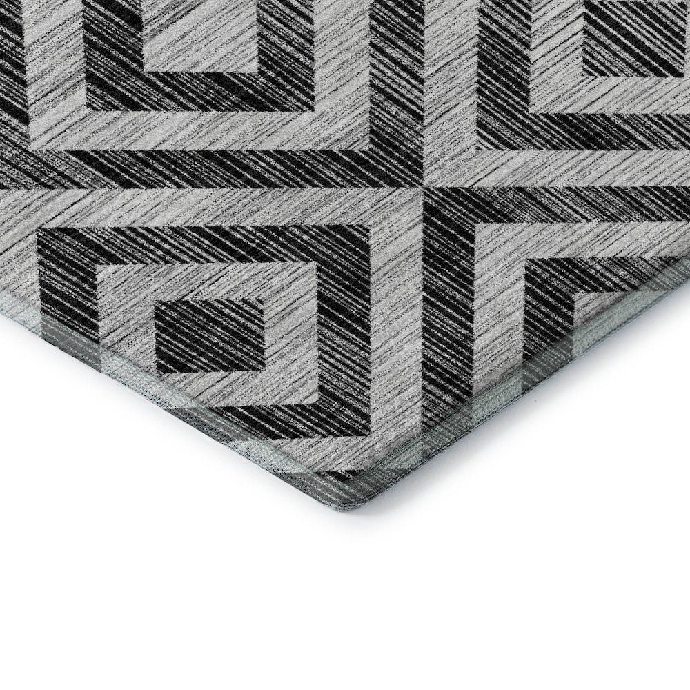 Premium Machine Washable Mayfield AMF733 Black 3' x 5' Rug. Picture 3