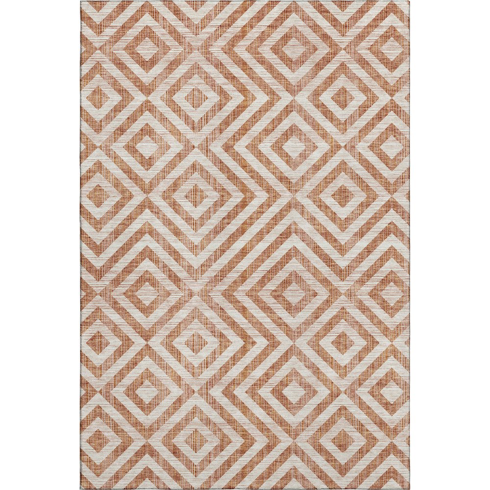 Premium Machine Washable Mayfield AMF733 Terracotta 8' x 10' Rug. Picture 1