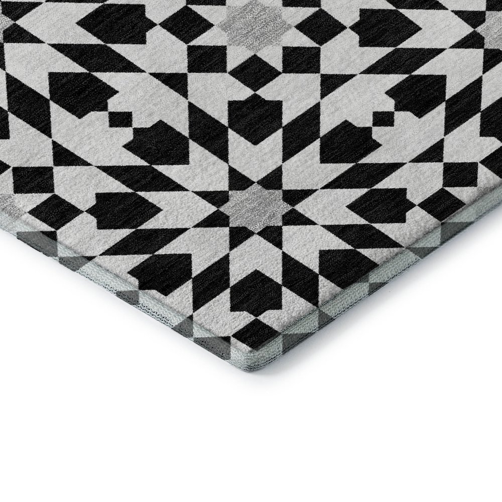 Premium Machine Washable Mayfield AMF734 Black 3' x 5' Rug. Picture 3