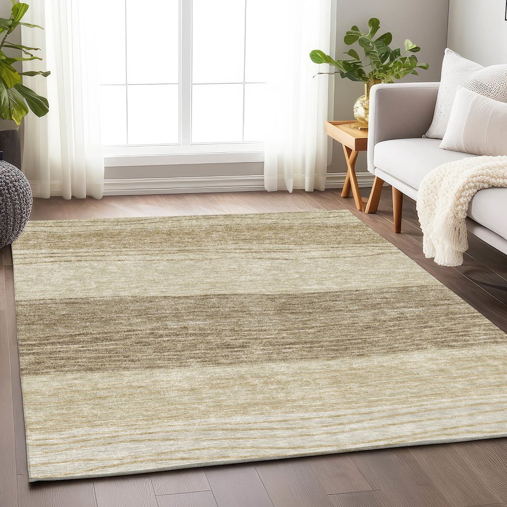 Premium Machine Washable Mayfield AMF735 Beige 8' x 10' Rug. Picture 5