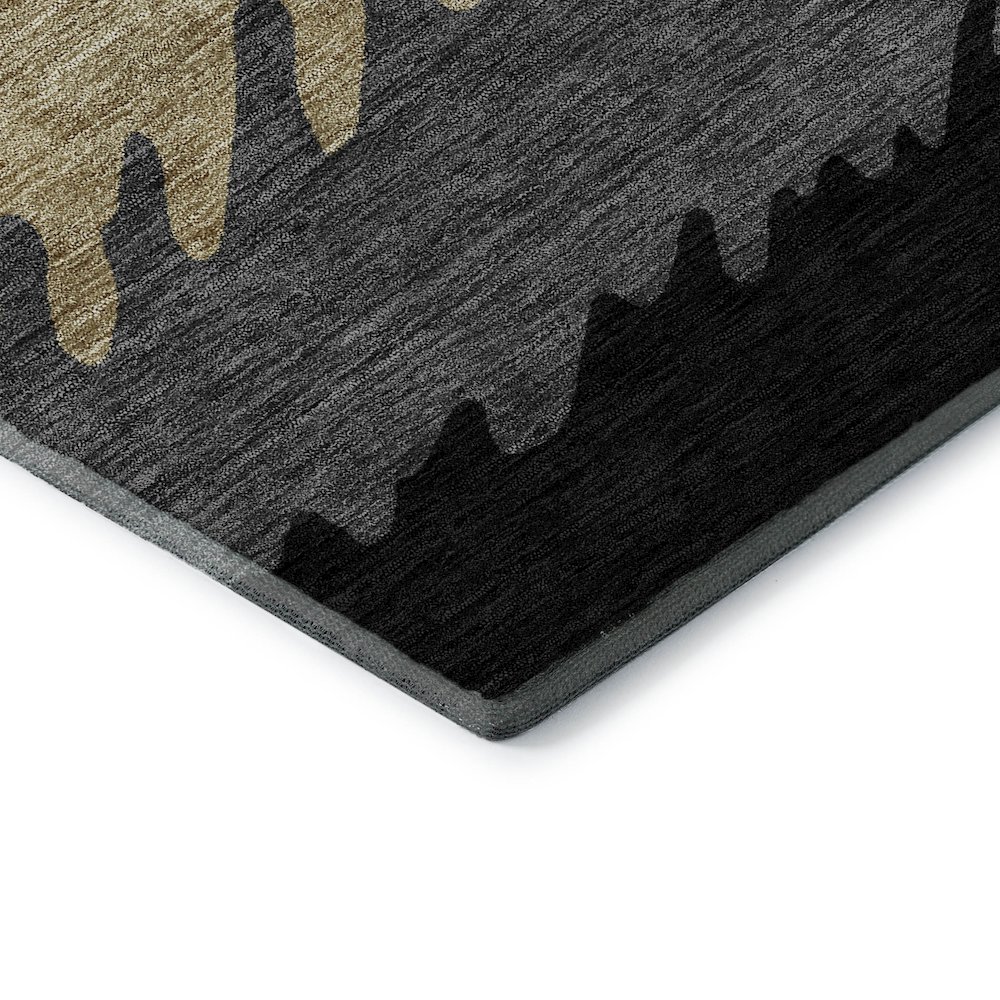 Premium Machine Washable Mayfield AMF736 Black 3' x 5' Rug. Picture 3