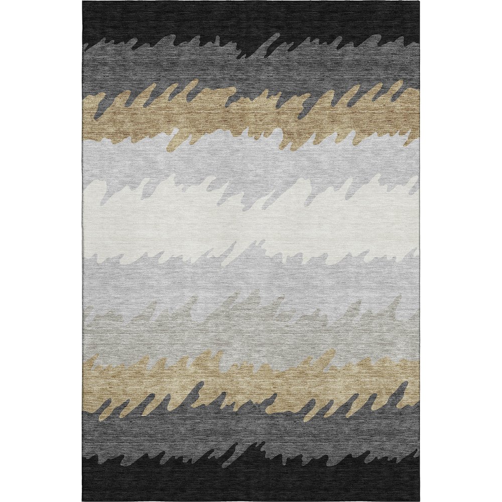 Premium Machine Washable Mayfield AMF736 Black 8' x 10' Rug. Picture 1