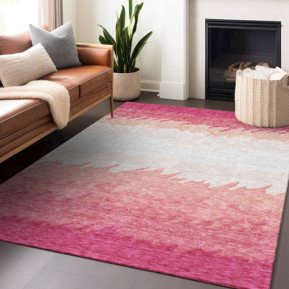 Premium Machine Washable Mayfield AMF736 Blush 8' x 10' Rug. Picture 6