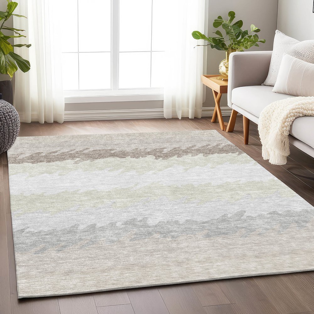 Premium Machine Washable Mayfield AMF736 Ivory 8' x 10' Rug. Picture 5