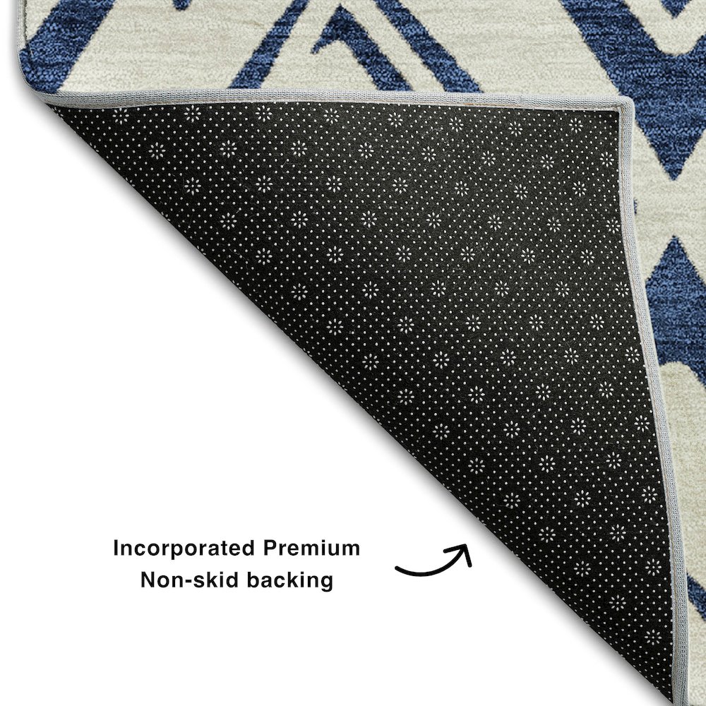 Premium Machine Washable Mayfield AMF737 Navy 3' x 5' Rug. Picture 2