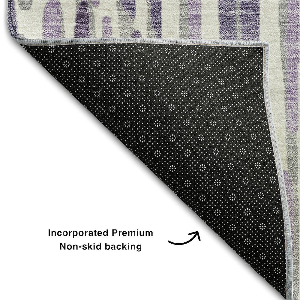 Premium Machine Washable Mayfield AMF739 Purple 3' x 5' Rug. Picture 2
