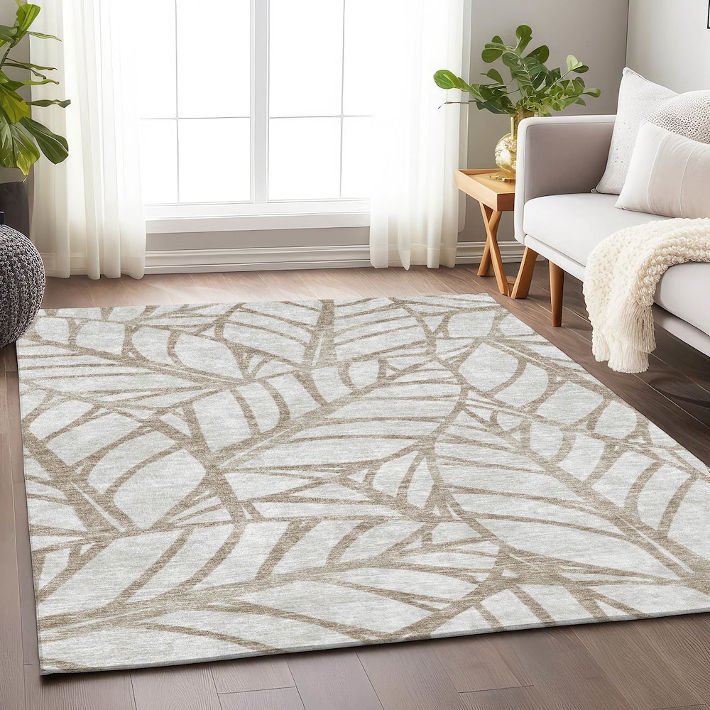 Premium Machine Washable Mayfield AMF741 Beige 8' x 10' Rug. Picture 5