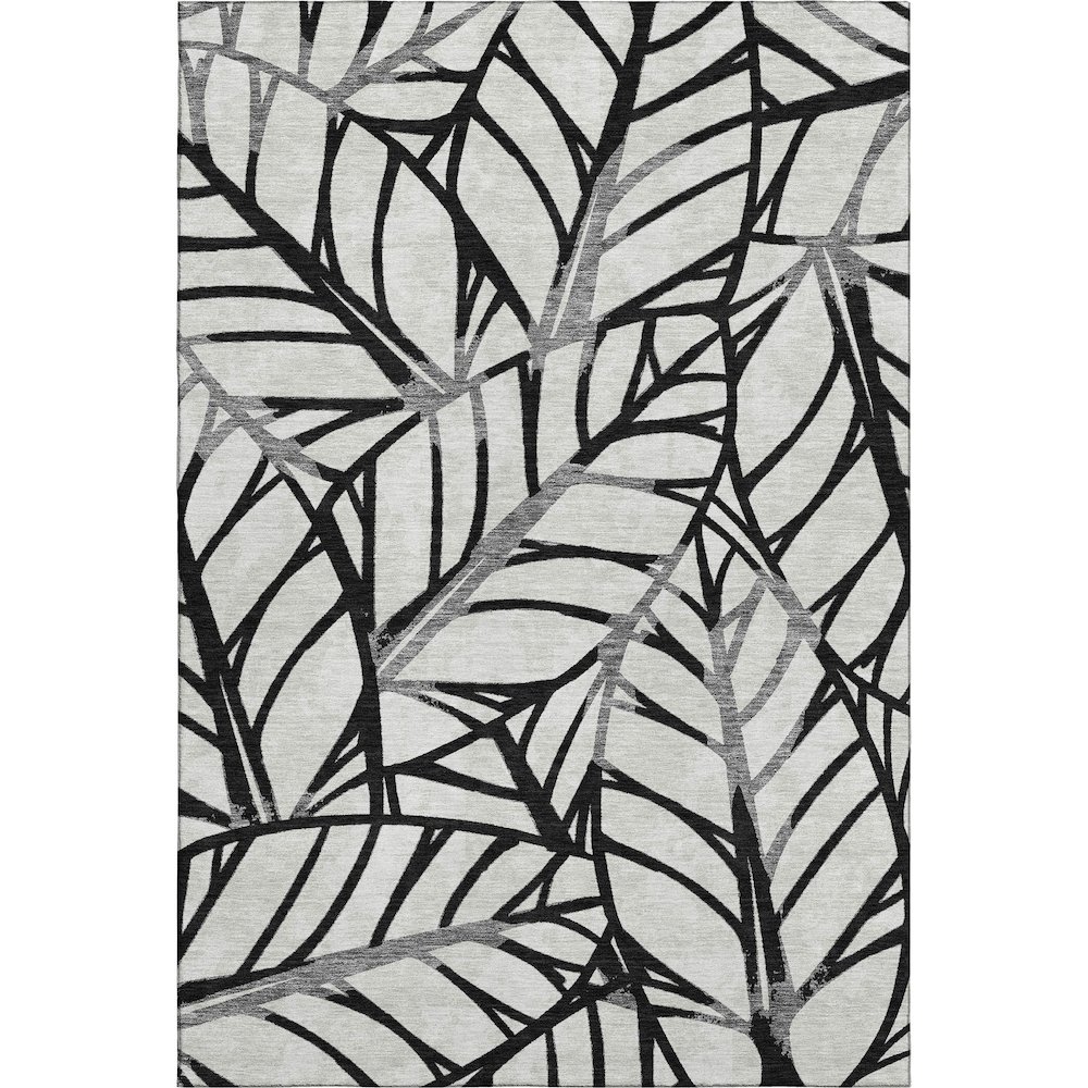 Premium Machine Washable Mayfield AMF741 Black 8' x 10' Rug. Picture 1
