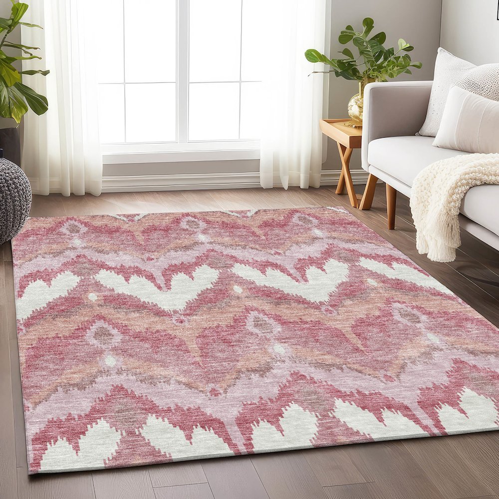 Premium Machine Washable Mayfield AMF743 Blush 8' x 10' Rug. Picture 5