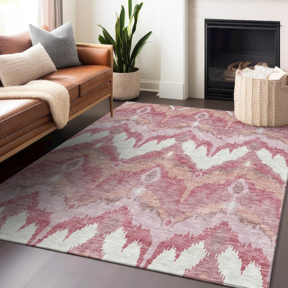 Premium Machine Washable Mayfield AMF743 Blush 8' x 10' Rug. Picture 6