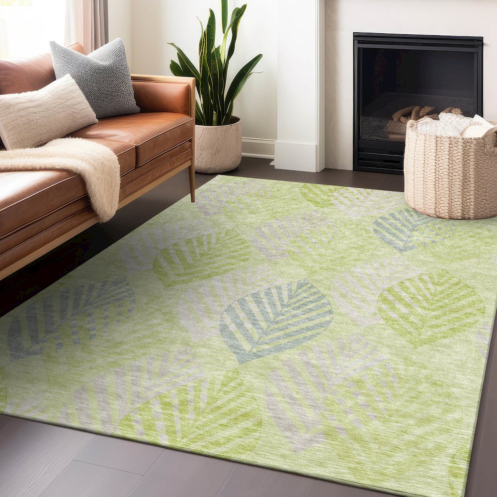 Premium Machine Washable Mayfield AMF744 Aloe 8' x 10' Rug. Picture 6