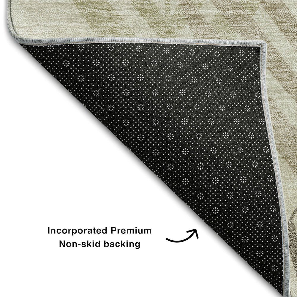 Premium Machine Washable Mayfield AMF744 Taupe 3' x 5' Rug. Picture 2