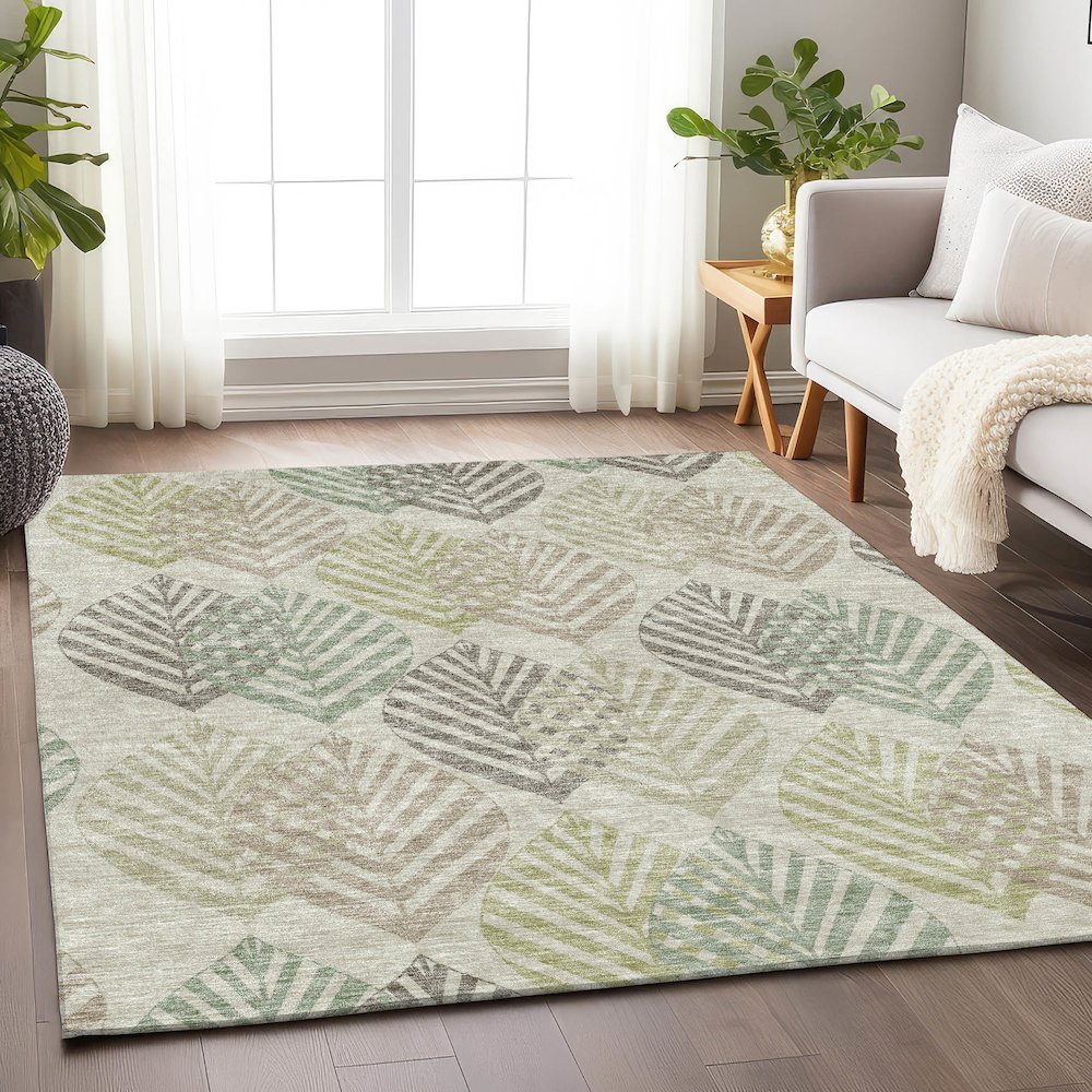 Premium Machine Washable Mayfield AMF744 Taupe 8' x 10' Rug. Picture 5