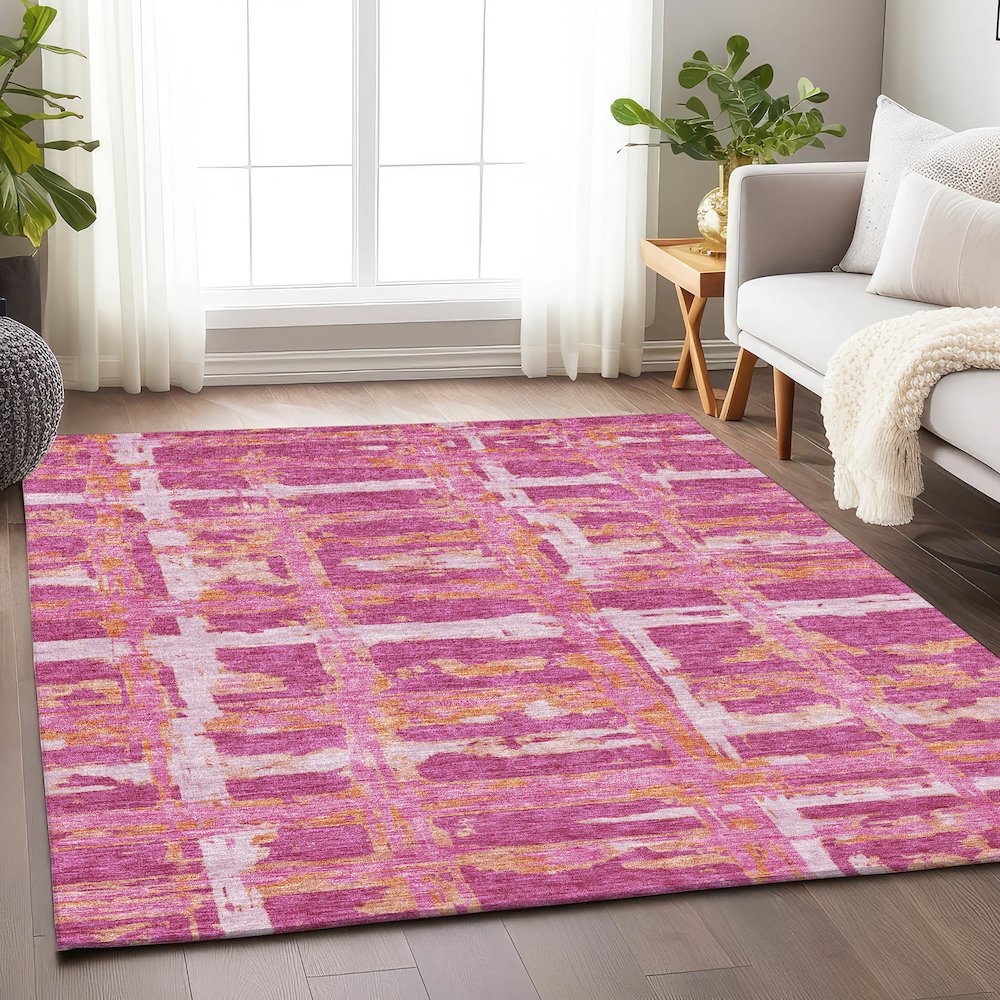 Premium Machine Washable Mayfield AMF745 Blush 8' x 10' Rug. Picture 5